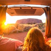 Uluru at sunrise. Photo: Mitchell Cox / Tourism NT