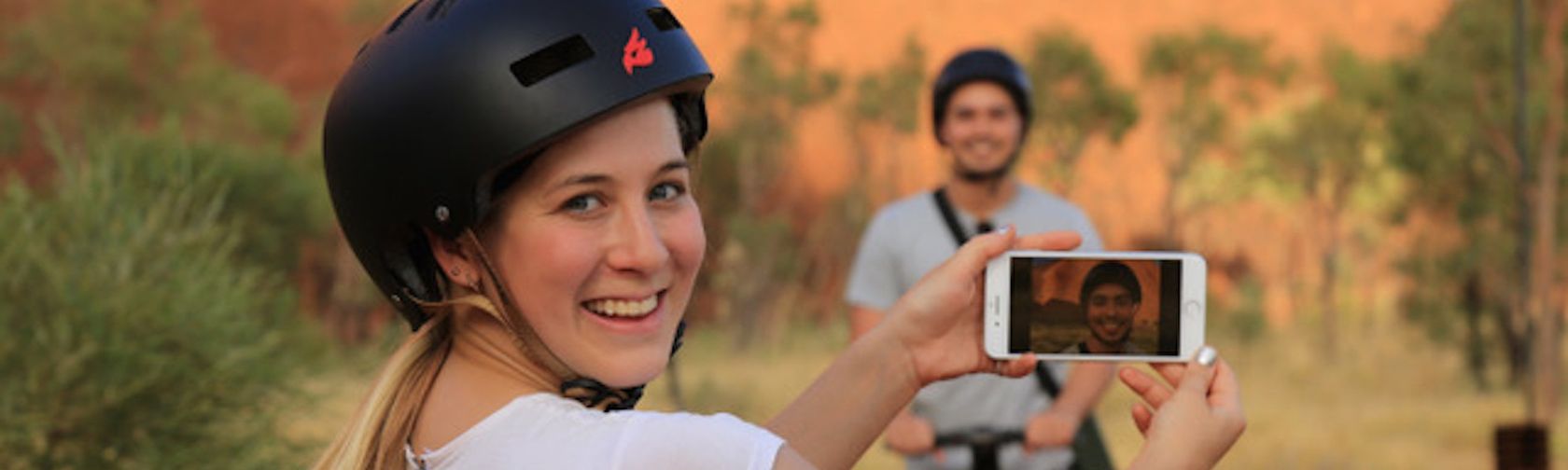 Exploring Uluru by Segway. Photo: Uluru Segway Tours