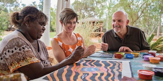 Dot painting workshop. Photo: Tourism NT