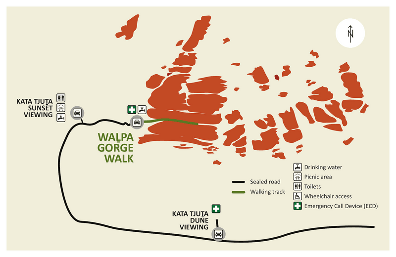 Map of Walpa Gorge track.