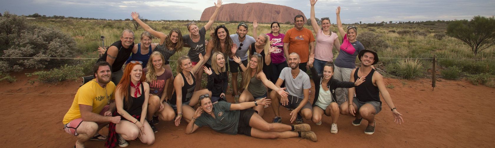 Tour group at Uluru. Photo: the Rock Tour