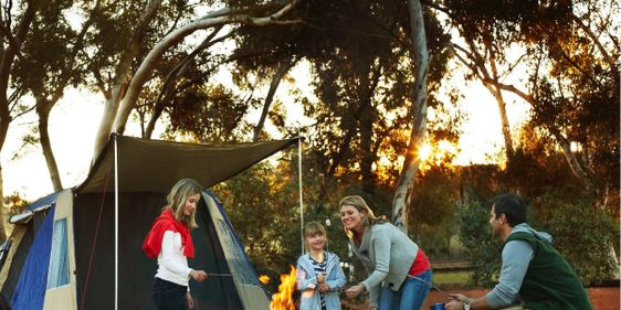 Family at Ayers Rock Campground. Photo: Ayers Rock Resort