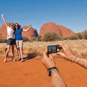 Tourists take photos at Kata Tjuta